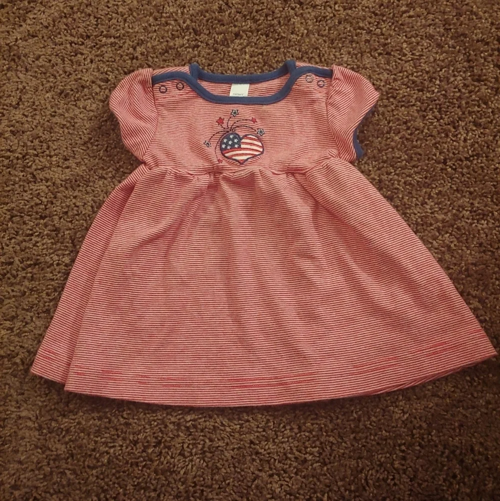 Carter's infant red white&blue 4th‎ of July shirt